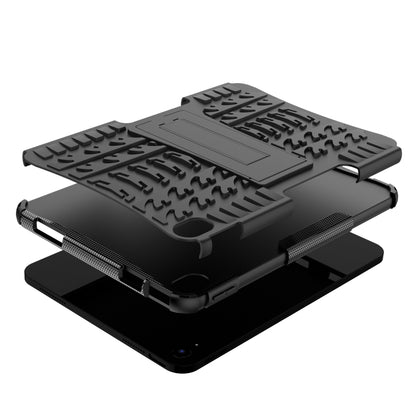 For iPad 2025 / 2022 Tire Texture TPU + PC Tablet Case with Holder(Black) - iPad 2025 / 2022 Cases by buy2fix | Online Shopping UK | buy2fix