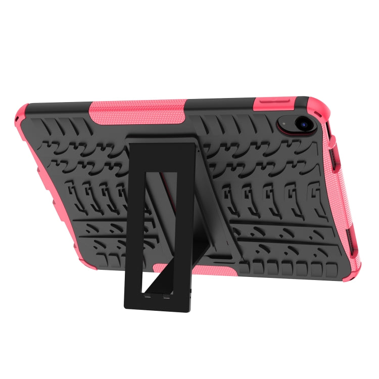 For iPad 2025 / 2022 Tire Texture TPU + PC Tablet Case with Holder(Pink) - iPad 2025 / 2022 Cases by buy2fix | Online Shopping UK | buy2fix