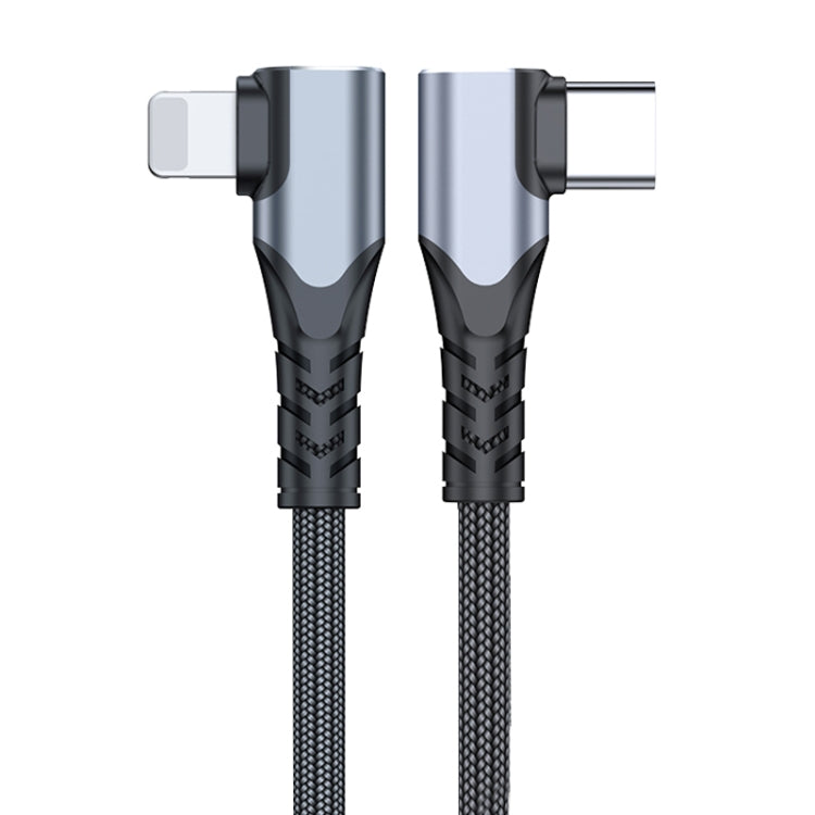 ADC-009 20W USB-C/Type-C to 8 Pin Double Elbow Data Cable, Length:0.4m by buy2fix