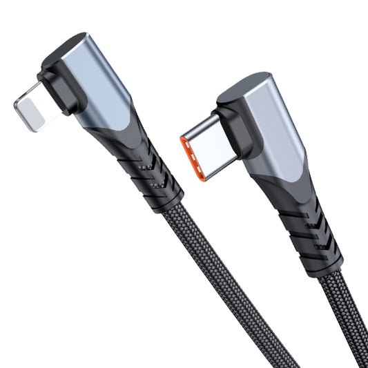 ADC-009 20W USB-C/Type-C to 8 Pin Double Elbow Data Cable, Length:0.4m by buy2fix