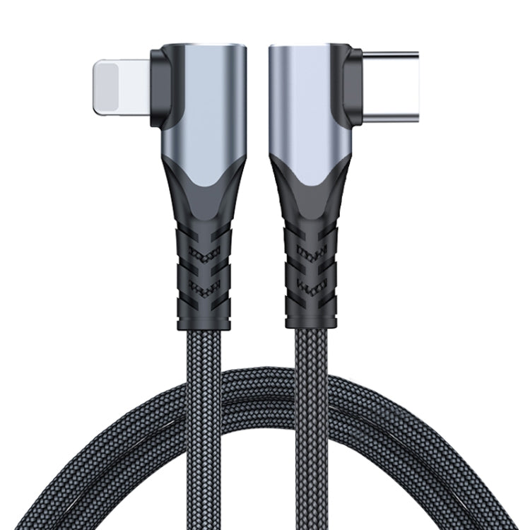 ADC-009 20W USB-C/Type-C to 8 Pin Double Elbow Data Cable, Length:1m by buy2fix