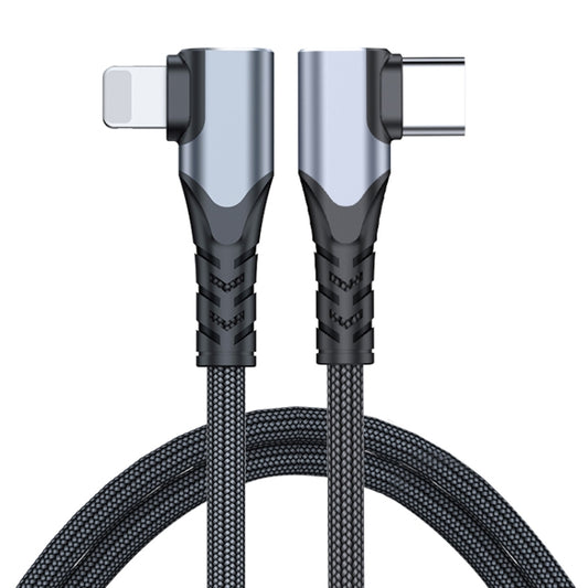 ADC-009 20W USB-C/Type-C to 8 Pin Double Elbow Data Cable, Length:1m by buy2fix