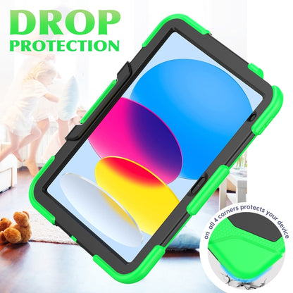 For iPad 2025 / 2022 Rugged Silicone Hard PC Tablet Case with Holder(Green) - iPad 2025 / 2022 Cases by buy2fix | Online Shopping UK | buy2fix