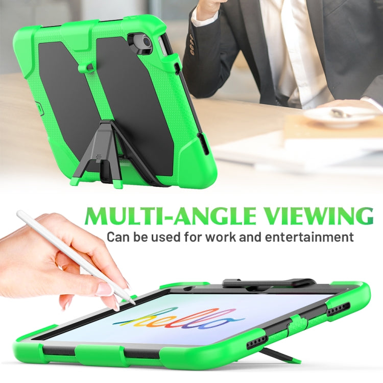 For iPad 2025 / 2022 Rugged Silicone Hard PC Tablet Case with Holder(Green) - iPad 2025 / 2022 Cases by buy2fix | Online Shopping UK | buy2fix