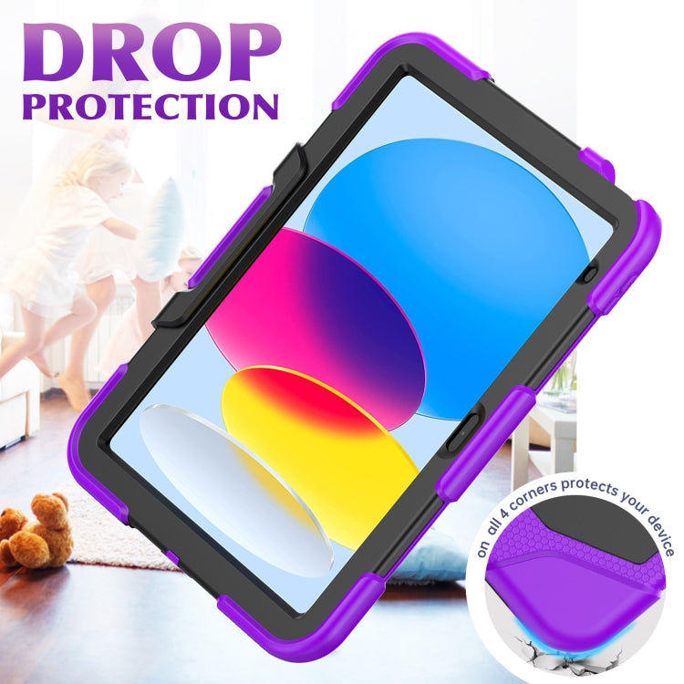 For iPad 2025 / 2022 Rugged Silicone Hard PC Tablet Case with Holder(Purple) - iPad 2025 / 2022 Cases by buy2fix | Online Shopping UK | buy2fix