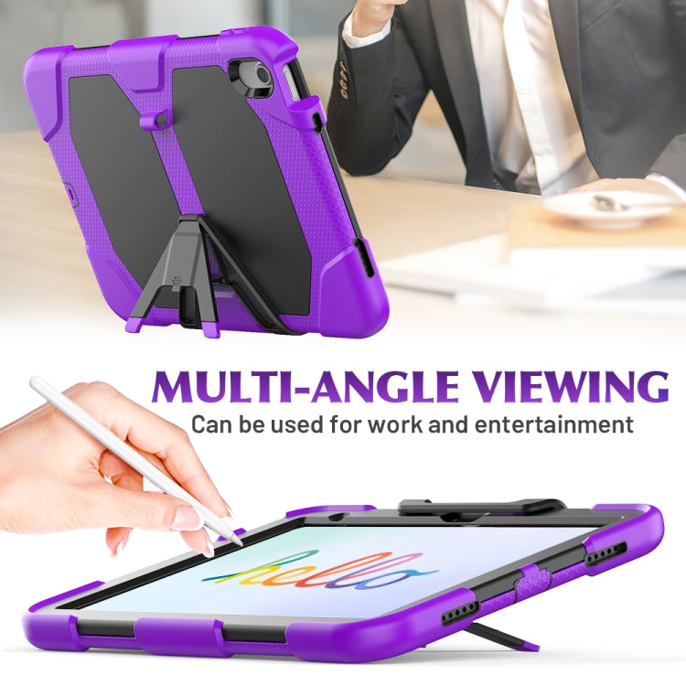 For iPad 2025 / 2022 Rugged Silicone Hard PC Tablet Case with Holder(Purple) - iPad 2025 / 2022 Cases by buy2fix | Online Shopping UK | buy2fix