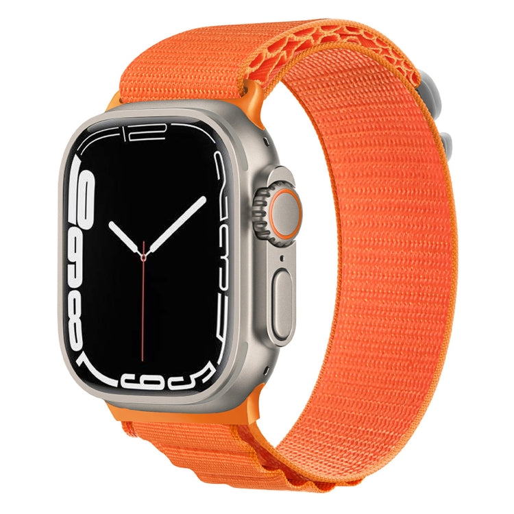 Silver Buckle Nylon Watch Band For Apple Watch Ultra 49mm / Series 8&7 45mm / SE 2&6&SE&5&4 44mm(Orange) by buy2fix