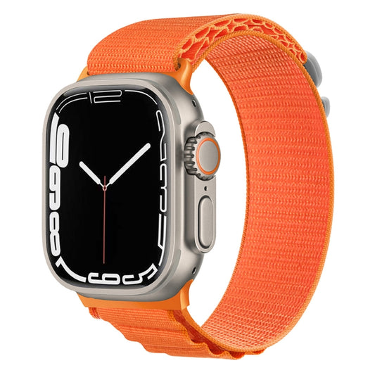 Silver Buckle Nylon Watch Band For Apple Watch Ultra 49mm / Series 8&7 45mm / SE 2&6&SE&5&4 44mm(Orange) by buy2fix