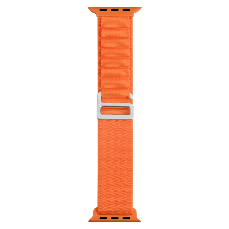 Silver Buckle Nylon Watch Band For Apple Watch Ultra 49mm / Series 8&7 45mm / SE 2&6&SE&5&4 44mm(Orange) by buy2fix
