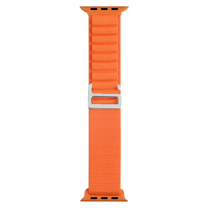Silver Buckle Nylon Watch Band For Apple Watch Ultra 49mm / Series 8&7 45mm / SE 2&6&SE&5&4 44mm(Orange) by buy2fix