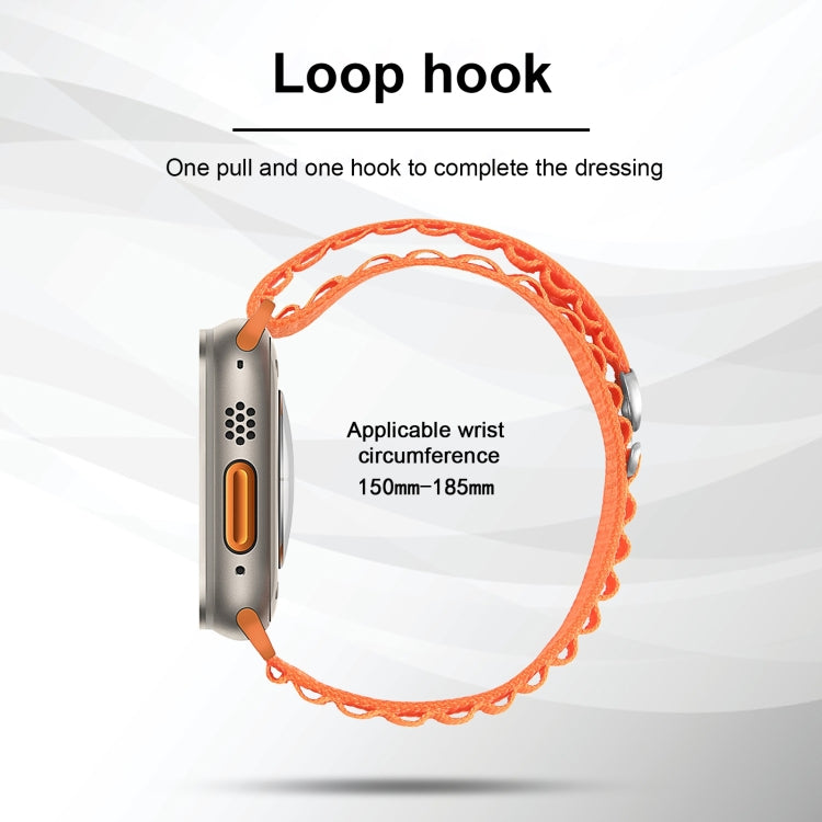 Silver Buckle Nylon Watch Band For Apple Watch Ultra 49mm / Series 8&7 45mm / SE 2&6&SE&5&4 44mm(Orange) by buy2fix