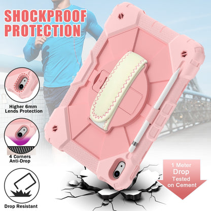 For iPad 2025 / 2022 Contrast Color Robot Shockproof Silicon + PC Tablet Protective Case with Crossbody Rope(Rose Gold) - iPad 2025 / 2022 Cases by buy2fix | Online Shopping UK | buy2fix