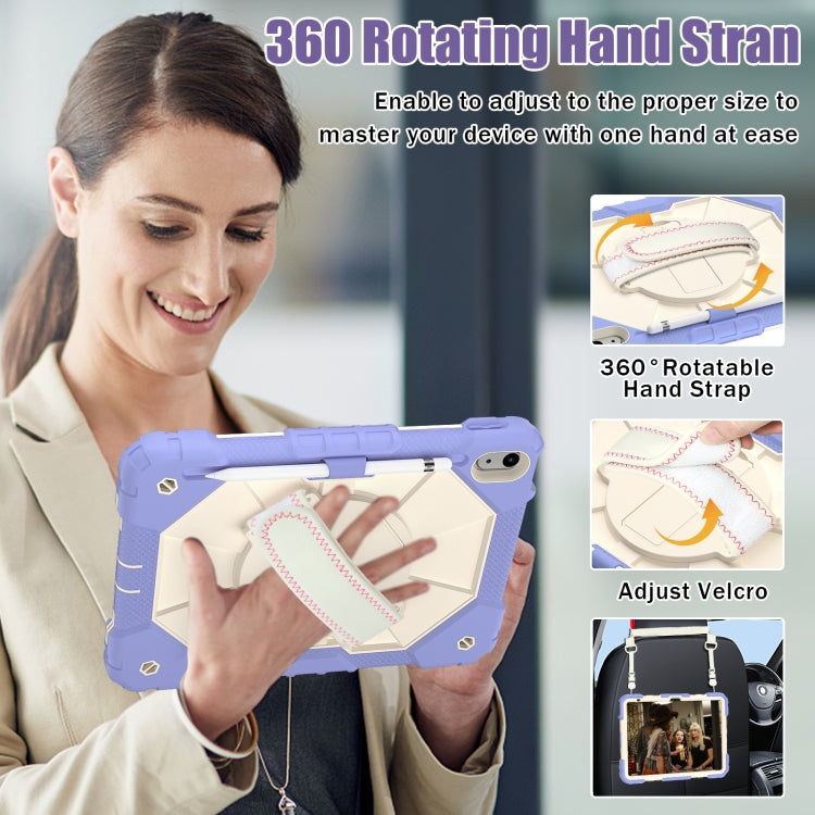 For iPad 2025 / 2022 Contrast Color Robot Shockproof Silicon + PC Tablet Protective Case(Purple beige) - iPad 2025 / 2022 Cases by buy2fix | Online Shopping UK | buy2fix