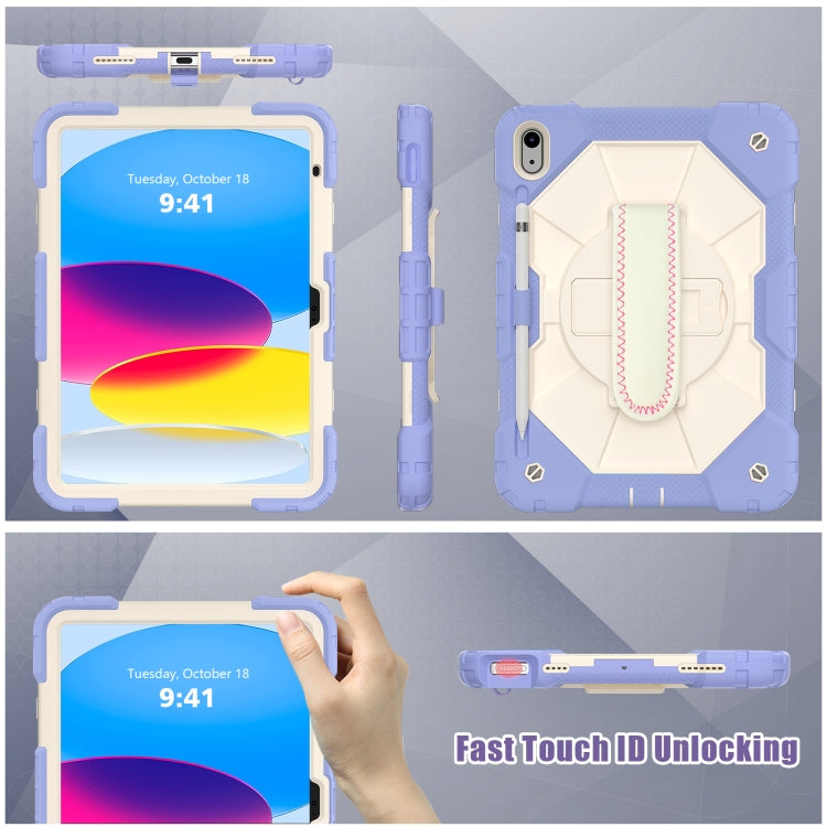 For iPad 2025 / 2022 Contrast Color Robot Shockproof Silicon + PC Tablet Protective Case(Purple beige) - iPad 2025 / 2022 Cases by buy2fix | Online Shopping UK | buy2fix