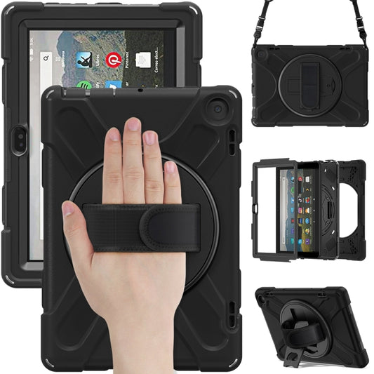 For Amazon Fire HD 8 2022 Hard PC Soft Silicone Full Body Protective Tablet Case(Black) - Amazon by buy2fix | Online Shopping UK | buy2fix