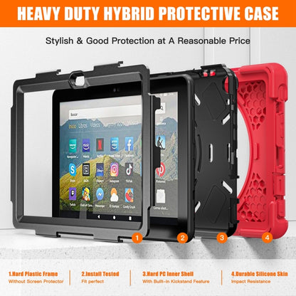 For Amazon Fire HD 8 2022 Hard PC Soft Silicone Full Body Protective Tablet Case(Red) - Amazon by buy2fix | Online Shopping UK | buy2fix