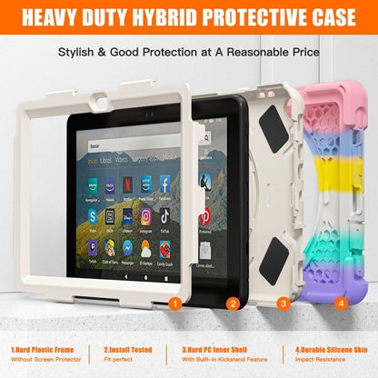 For Amazon Fire HD 8 2022 Hard PC Soft Silicone Full Body Protective Tablet Case(Colorful Pink) - Amazon by buy2fix | Online Shopping UK | buy2fix