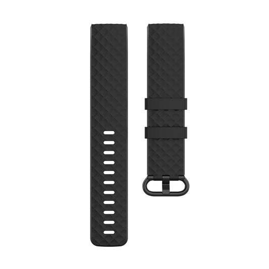 Color Buckle TPU Wrist Strap Watch Band for Fitbit Charge 4 / Charge 3 / Charge 3 SE, Size: L(Black) by buy2fix