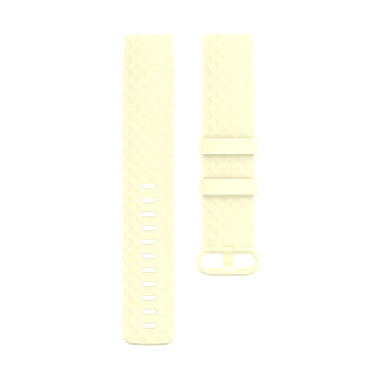 Color Buckle TPU Wrist Strap Watch Band for Fitbit Charge 4 / Charge 3 / Charge 3 SE, Size: L(Light Yellow) - Watch Bands by buy2fix | Online Shopping UK | buy2fix