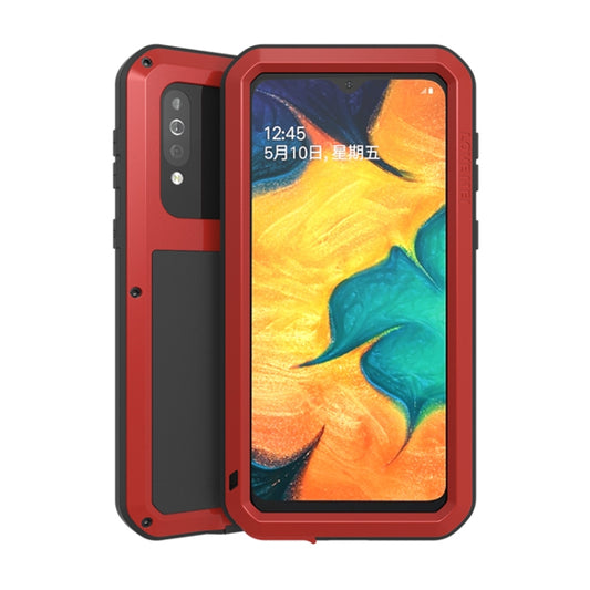 For Galaxy A40s LOVE MEI Metal Shockproof Waterproof Dustproof Protective Case(Red) by LOVE MEI
