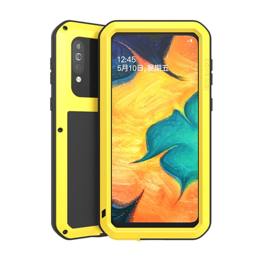 For Galaxy A40s LOVE MEI Metal Shockproof Waterproof Dustproof Protective Case(Yellow) by LOVE MEI