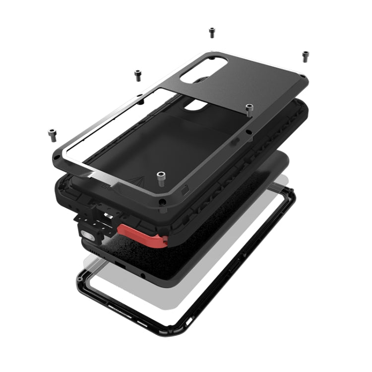 For Galaxy A50 LOVE MEI Metal Shockproof Waterproof Dustproof Protective Case(Red) by LOVE MEI