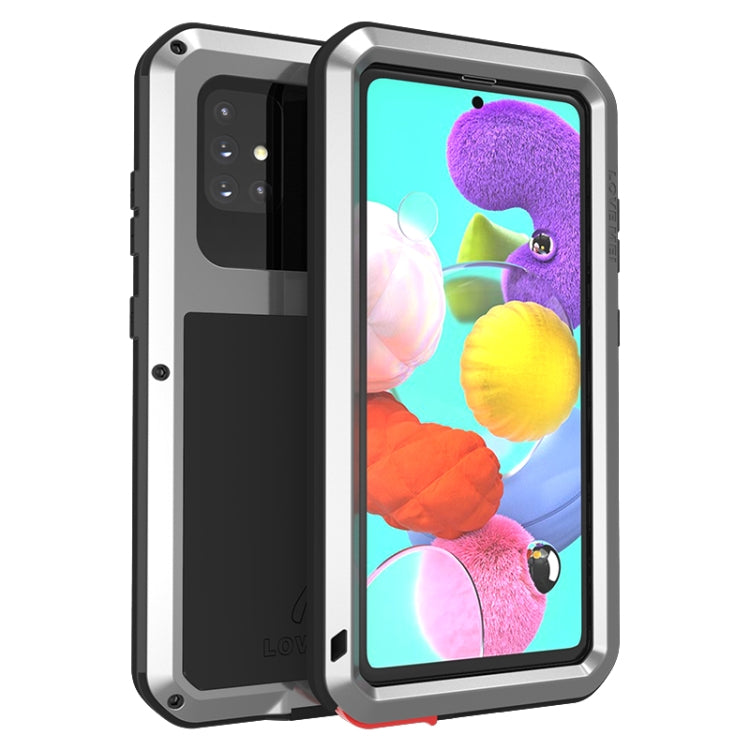 For Galaxy A51 LOVE MEI Metal Shockproof Waterproof Dustproof Protective Case(Silver) - Galaxy Phone Cases by LOVE MEI | Online Shopping UK | buy2fix