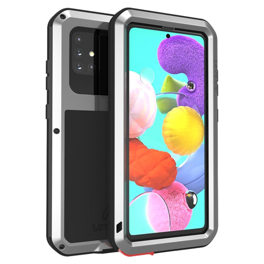 For Galaxy A51 LOVE MEI Metal Shockproof Waterproof Dustproof Protective Case(Silver) - Galaxy Phone Cases by LOVE MEI | Online Shopping UK | buy2fix