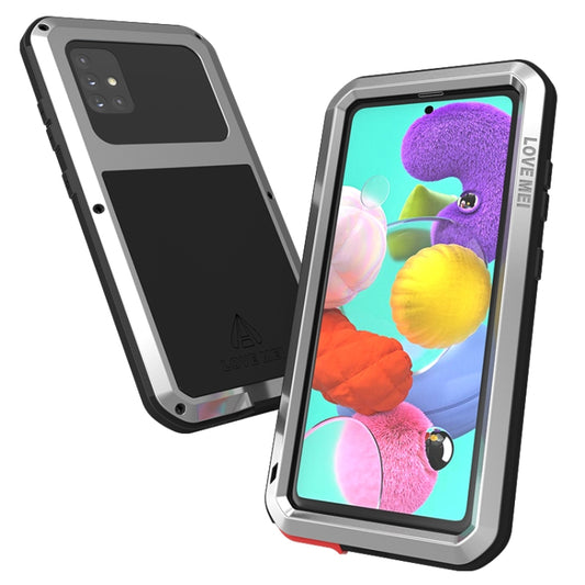 For Galaxy A51 LOVE MEI Metal Shockproof Waterproof Dustproof Protective Case(Silver) by LOVE MEI