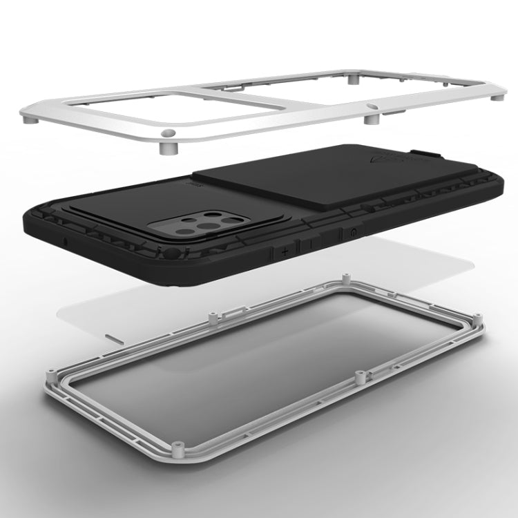 For Galaxy A51 LOVE MEI Metal Shockproof Waterproof Dustproof Protective Case(White) by LOVE MEI