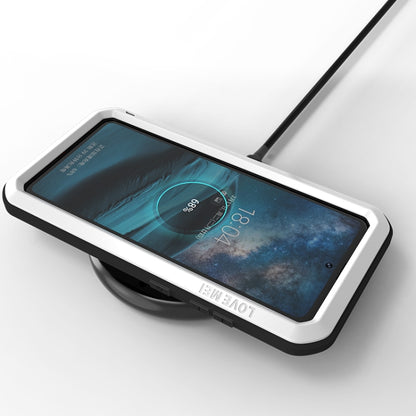For Galaxy A51 LOVE MEI Metal Shockproof Waterproof Dustproof Protective Case(White) by LOVE MEI