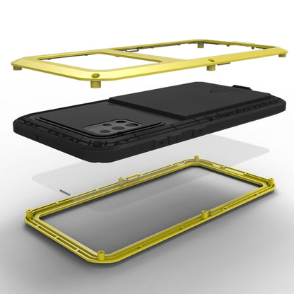 For Galaxy A51 LOVE MEI Metal Shockproof Waterproof Dustproof Protective Case(Yellow) by LOVE MEI
