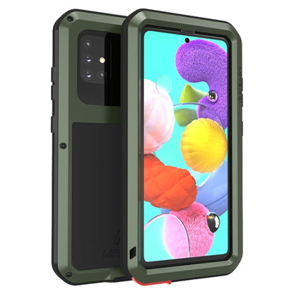 For Galaxy A51 LOVE MEI Metal Shockproof Waterproof Dustproof Protective Case(Army Green) - Galaxy Phone Cases by LOVE MEI | Online Shopping UK | buy2fix