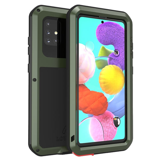 For Galaxy A51 LOVE MEI Metal Shockproof Waterproof Dustproof Protective Case(Army Green) - Galaxy Phone Cases by LOVE MEI | Online Shopping UK | buy2fix