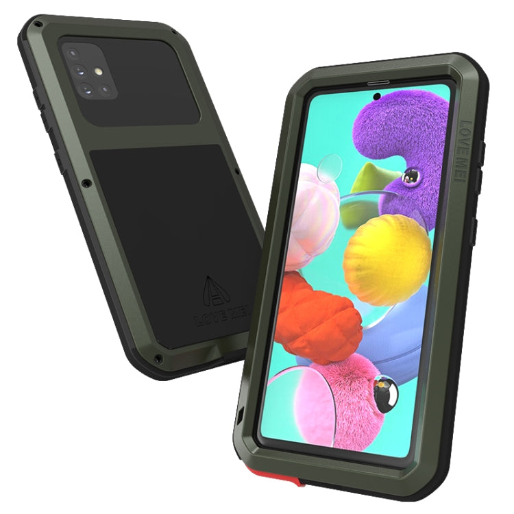 For Galaxy A51 LOVE MEI Metal Shockproof Waterproof Dustproof Protective Case(Army Green) - Galaxy Phone Cases by LOVE MEI | Online Shopping UK | buy2fix