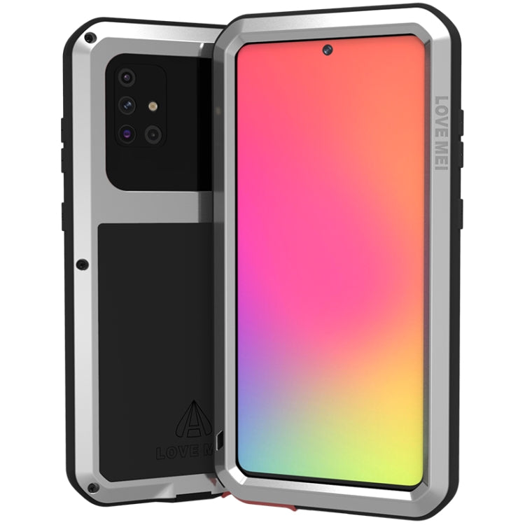 For Galaxy A71 LOVE MEI Metal Shockproof Waterproof Dustproof Protective Case(Silver) by LOVE MEI