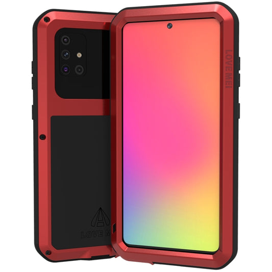 For Galaxy A71 LOVE MEI Metal Shockproof Waterproof Dustproof Protective Case(Red) by LOVE MEI