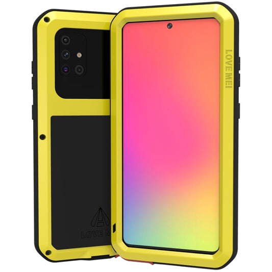 For Galaxy A71 LOVE MEI Metal Shockproof Waterproof Dustproof Protective Case(Yellow) by LOVE MEI