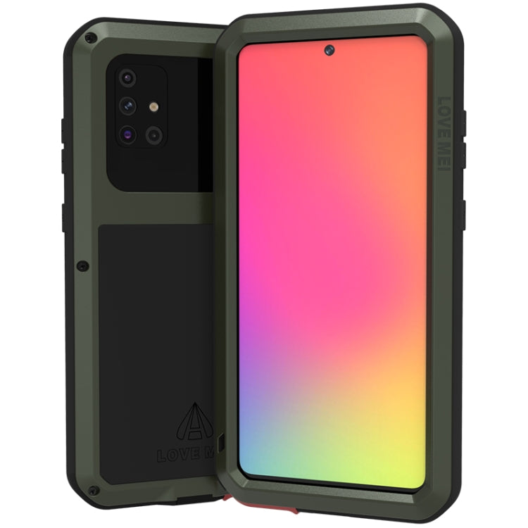 For Galaxy A71 LOVE MEI Metal Shockproof Waterproof Dustproof Protective Case(Army Green) by LOVE MEI