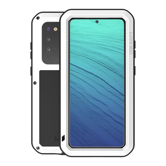 For Galaxy S20 LOVE MEI Metal Shockproof Waterproof Dustproof Protective Case(White)