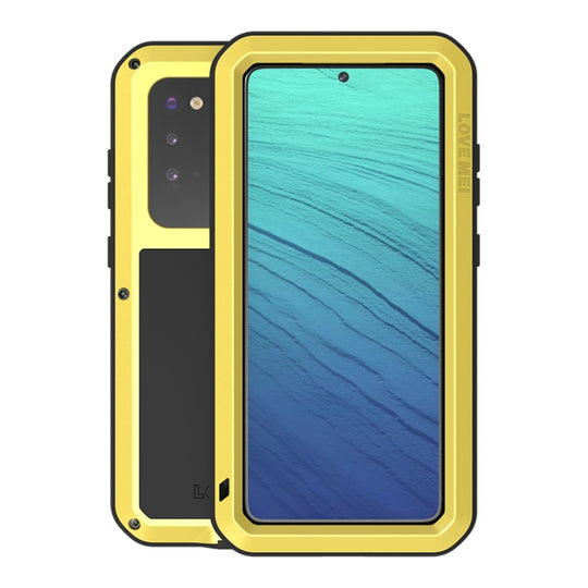 For Galaxy S20 LOVE MEI Metal Shockproof Waterproof Dustproof Protective Case(Yellow)