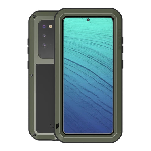 For Galaxy S20 LOVE MEI Metal Shockproof Waterproof Dustproof Protective Case(Army Green) by LOVE MEI