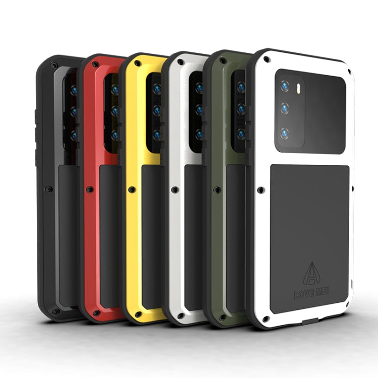 For Huawei P40 LOVE MEI Metal Shockproof Waterproof Dustproof Protective Case(Red) - Huawei Cases by LOVE MEI | Online Shopping UK | buy2fix