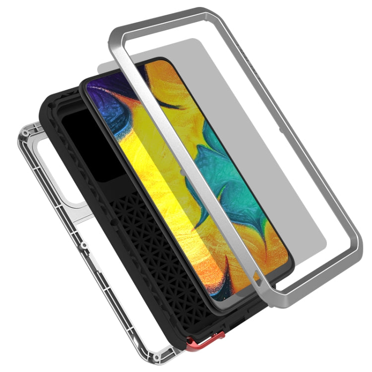 For Galaxy A30 LOVE MEI Metal Shockproof Waterproof Dustproof Protective Case(Silver) by LOVE MEI