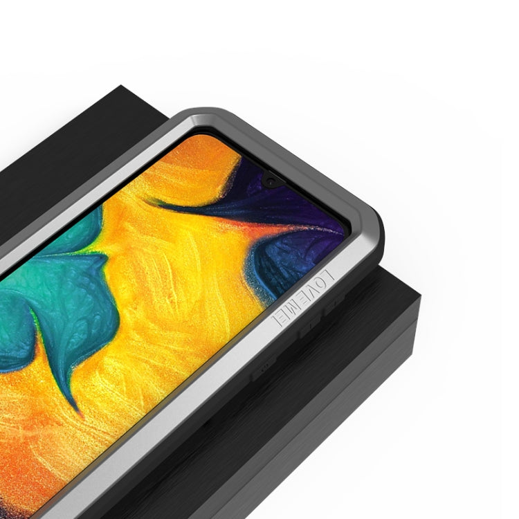 For Galaxy A30 LOVE MEI Metal Shockproof Waterproof Dustproof Protective Case(Silver) by LOVE MEI