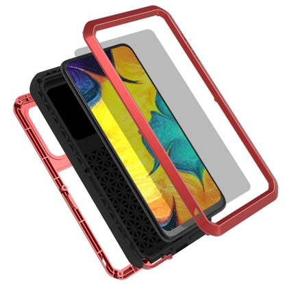 For Galaxy A30 LOVE MEI Metal Shockproof Waterproof Dustproof Protective Case(Red) by LOVE MEI