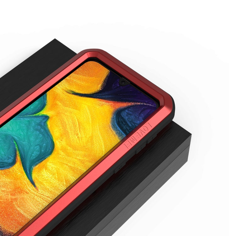 For Galaxy A30 LOVE MEI Metal Shockproof Waterproof Dustproof Protective Case(Red) by LOVE MEI