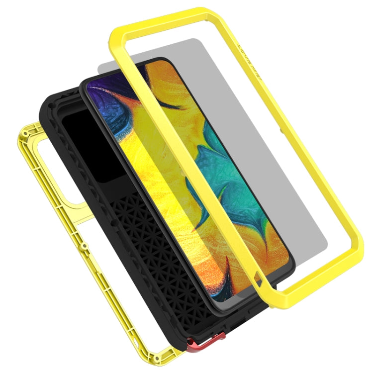 For Galaxy A30 LOVE MEI Metal Shockproof Waterproof Dustproof Protective Case(Yellow) by LOVE MEI