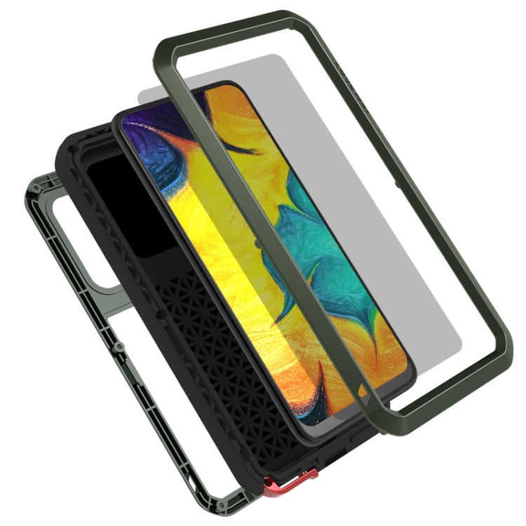 For Galaxy A30 LOVE MEI Metal Shockproof Waterproof Dustproof Protective Case(Army Green) by LOVE MEI