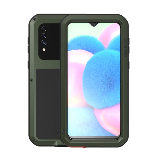 For Galaxy A30s LOVE MEI Metal Shockproof Waterproof Dustproof Protective Case(Army Green)